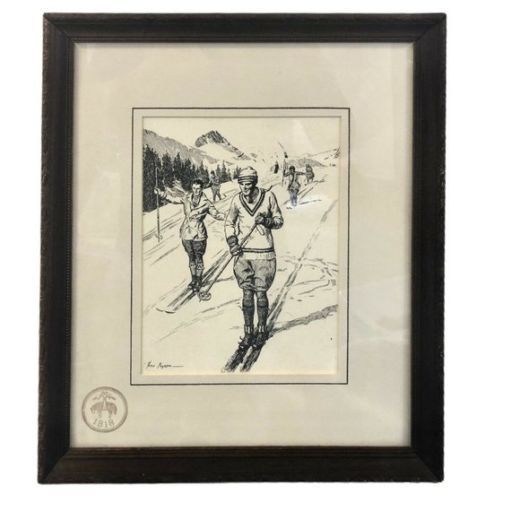 Brooks Brothers Fred Peagram Men Skiing Print Ad